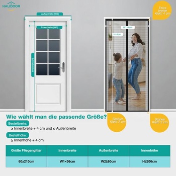 Sieť proti hmyzu na balkónové dvere 60x210cm, magnetická sieť proti hmyzu na dvere, vŕtanie nie je