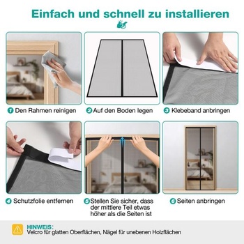 Sieť proti hmyzu na balkónové dvere 60x210cm, magnetická sieť proti hmyzu na dvere, vŕtanie nie je