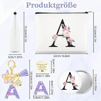WALLFID Personalizovaná kosmetická taštička pro ženy, make-up taštička s inspirativním přívěskem na