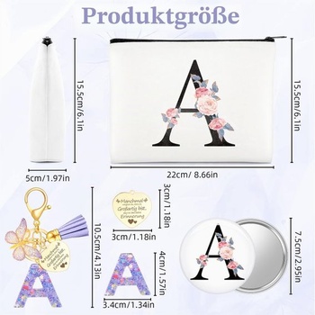 WALLFID Personalizovaná kozmetická taštička pre ženy, make-up taštička s inšpiratívnym príveskom na
