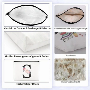 WALLFID Personalizovaná kosmetická taštička pro ženy, make-up taštička s inspirativním přívěskem na