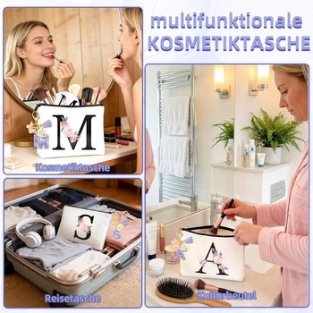 WALLFID Personalizovaná kosmetická taštička pro ženy, make-up taštička s inspirativním přívěskem na