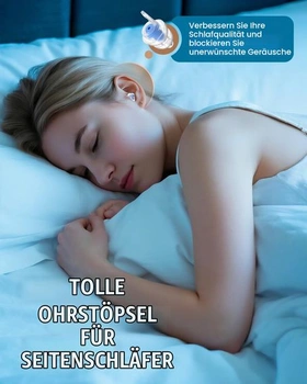 Špunty do uší do uší, velikost 2, ultra měkké potlačení hluku pro spaní, tmavě černá + světle modrá