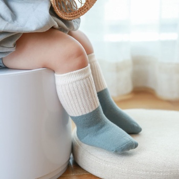 J Poqobog Batoľa Dievčenské chlapčenské ponožky - Bavlnené okrúhle ponožky pre darčekové balenie pre bábätko