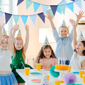 Modrý venkovní banner s vlajkou, 3 kusy, girlanda 4m, girlanda s vlajkou, modré bannery s vlajkou