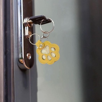 3dílný sběratel psích chlupů na klíče s patentním knoflíkem – kožené přívěsky na uložení zvířecích
