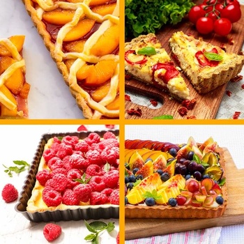 Štvorcová forma na tortu, forma na quiche s odnímateľným dnom, štvorcová forma na koláč s