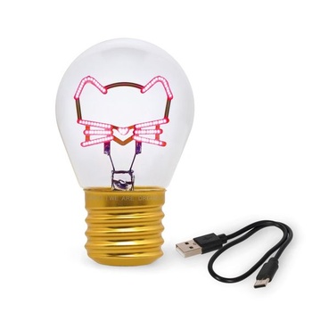 LEGAMI - Stolní lampa ve tvaru žárovky, dobíjecí pomocí USB kabelu, bezdrátová, žárovková fikce,