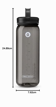 Fľaša na vodu HydraPak Recon Clip & Carry so širokým hrdlom (24 oz, antracitovo šedá) 750 ml šedá