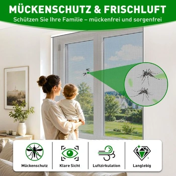 Síť proti hmyzu na okno 130 x 130 cm, řezatelná sklolaminátová síťovina 130 x 130 cm, bílý rám,