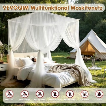Moskytiéra 200 x 220 x 200 cm, moskytiéra do postele, jemná a odolná sieťovina, vhodná pre domácnosť
