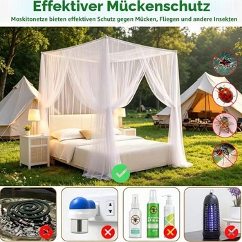 Moskytiéra 200 x 220 x 200 cm, moskytiéra do postele, jemná a odolná síťovina, vhodná pro domácnost