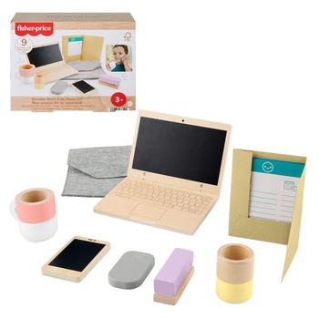 Drevená herná súprava pre domácu kanceláriu Fisher-Price