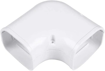 Mini kryt delenej rúrky 76 mm B, plochý uhol 90 °, PVC pre klimatizáciu (biely) Biela 76 mm B Plochý