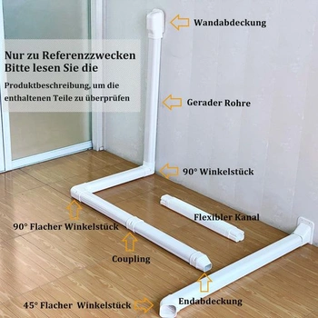 Mini kryt delenej rúrky 76 mm B, plochý uhol 90 °, PVC pre klimatizáciu (biely) Biela 76 mm B Plochý