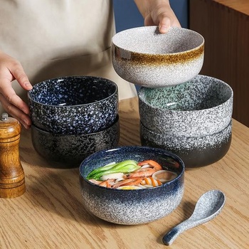 Hlboká ramenová miska, keramická, 1000ml Ø16cm polievková miska, japonský štýl, hlboká rezancová