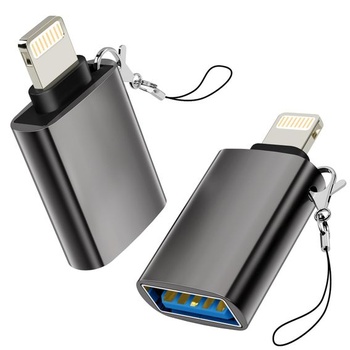 Adaptér Lightning na USB, balenie 2 ks, káblový kľúč Lightning samec-USB samica pre iPhone 14 13 12