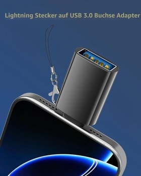 Adaptér Lightning na USB, balení 2 ks, kabelový klíč Lightning samec-USB samice pro iPhone 14 13 12