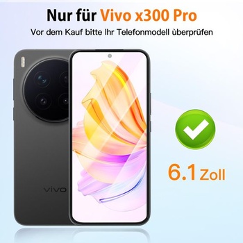 Ochranné sklo VideoSecu z tvrdeného skla pre Vivo x300 Pro, balenie po 2 kusoch, čítačka odtlačkov