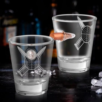 Personalizované sklenené panáky, 60ml panáčik, sada 2 kusov s krabičkou, priehľadné
