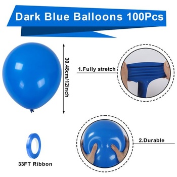 Tmavomodré balóniky, 100 kusov, modré párty dekorácie, narodeninové balóniky, hélium, tmavo modré