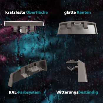 VOOXA 25 ks krytiek vodných drážok 45 mm pre drážky 29-33x5 mm šedohnedá 8019 šedohnedá RAL 8019