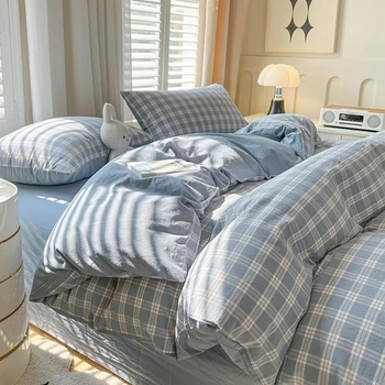 Ložní povlečení Covebett Gingham, modrobílá