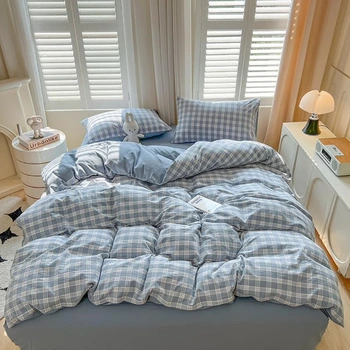 Ložní povlečení Covebett Gingham, modrobílá
