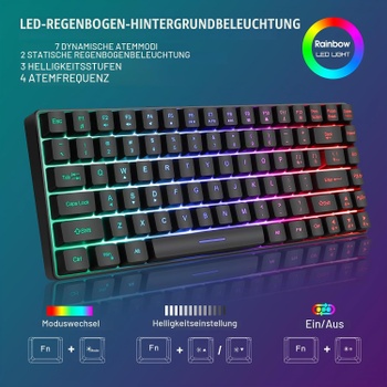Set klávesnice a myši RedThunder bezdrátové, podsvícené
