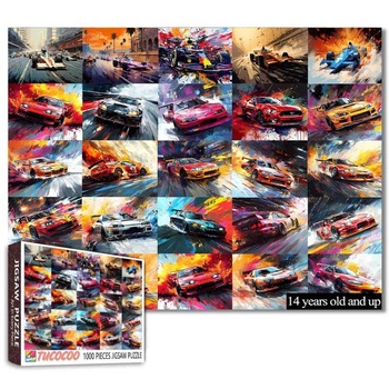 1000dielna puzzle hra Luxusné športové auto pre dospelých a deti Farebné graffiti F1 závodné auto