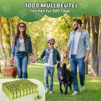 Sada sáčků na psí exkrementy Withosent, 1005 rolí, 67 rolí sáčků na psí exkrementy, nepropustné