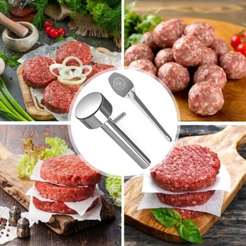 Porcionér na falafel z nerezovej ocele s odmerkou na mäsové guličky