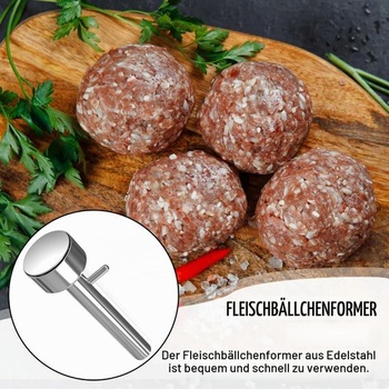 Porcionér na falafel z nerezovej ocele s odmerkou na mäsové guličky