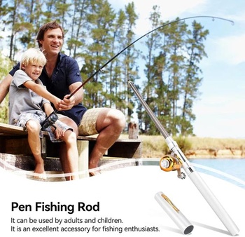 Rybársky prút Cyrank Mini Pocket Pen, prenosný teleskopický rybársky prút s navijakom pre rybolov