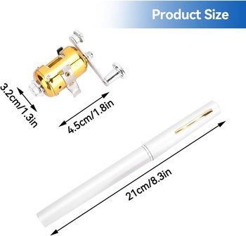 Rybársky prút Cyrank Mini Pocket Pen, prenosný teleskopický rybársky prút s navijakom pre rybolov