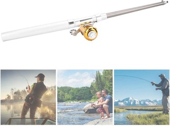 Rybársky prút Cyrank Mini Pocket Pen, prenosný teleskopický rybársky prút s navijakom pre rybolov
