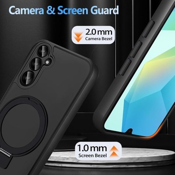 Púzdro Tawarror MagStand pre Samsung Galaxy A16 5G/4G, matné priesvitné magnetické ochranné púzdro
