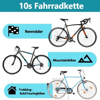 10rychlostní řetěz na kolo – 116 článků | Včetně zámku řetězu (SLIBER10S)