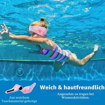 Detská plavecká čelenka HeySplash, elastická neoprénová ochrana sluchu, veľkosť S (1-3 roky),