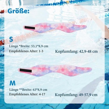 Detská plavecká čelenka HeySplash, elastická neoprénová ochrana sluchu, veľkosť S (1-3 roky),