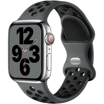 Športový remienok Upeak kompatibilný s Apple Watch 44 mm, 46 mm, 45 mm, 42 mm, uhľovočierna/uhľovo
