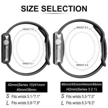 Športový remienok Upeak kompatibilný s Apple Watch 44 mm, 46 mm, 45 mm, 42 mm, uhľovočierna/uhľovo