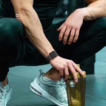 Športový remienok Upeak kompatibilný s Apple Watch 44 mm, 46 mm, 45 mm, 42 mm, uhľovočierna/uhľovo