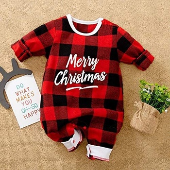 Hifot detský overal vianočný outfit overal pre chlapcov a dievča novorodenca s motívom Santa Clausa a