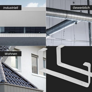 2 kusy plastových držiakov pre ploché potrubie 220 x 90 mm na montáž na stenu - Držiaky pre obdĺžnikové