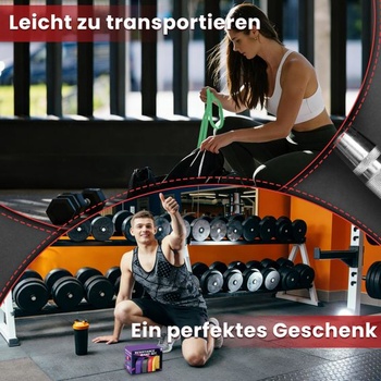 Fitness gumy – súprava 4stupňových odporových gúm s kotvou do dverí, odporové gumy na zhyby, silový