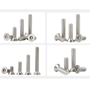 Zapuštěné šrouby M6 x 30 mm, 20 kusů Zapuštěné šrouby M6 Torx nerezová ocel 304, nerezová ocel –