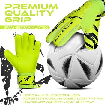Brankárske rukavice WESTWOOD FOX Fingersave pre futbalových brankárov pre deti, mládež a dospelých, od