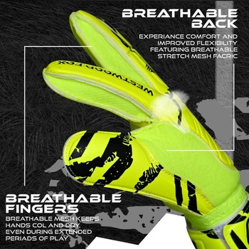 Brankářské rukavice WESTWOOD FOX Fingersave pro fotbalové brankáře pro děti, mládež a dospělé, od
