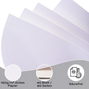 Deli Skicník A4, kresliaci blok DIN A4, kresliaci papier 160 g/m², 40 listov / 80 strán, špirálovite